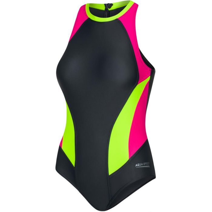 Купальник Aqua Speed Nina 344-383 чорний, малиновий, салатовий 42 (5905718609321) изображение 4