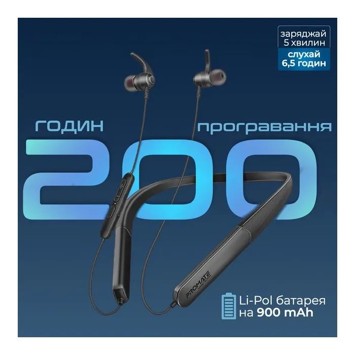 Наушники Promate Leap-200H Black (leap-200h.black) изображение 5
