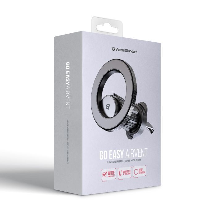 Универсальный автодержатель Armorstandart GoEasy Airvent magnetic Black (ARM85336) изображение 2