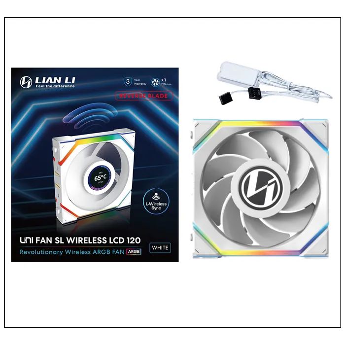Кулер до корпусу Lian Li Uni Fan SL WIRELESS LCD Reverse, 120-1 (G99.12RSLLCD1W1W.00) зображення 6