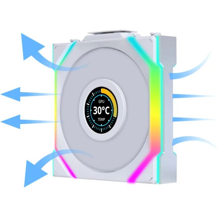 Кулер до корпусу Lian Li Uni Fan SL WIRELESS LCD Reverse, 120-1 (G99.12RSLLCD1W1W.00) зображення 7