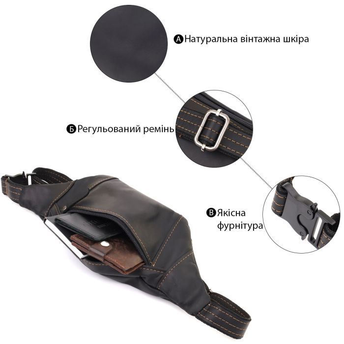 Сумка Shvigel Из натуральной кожи Черная (23120) изображение 4