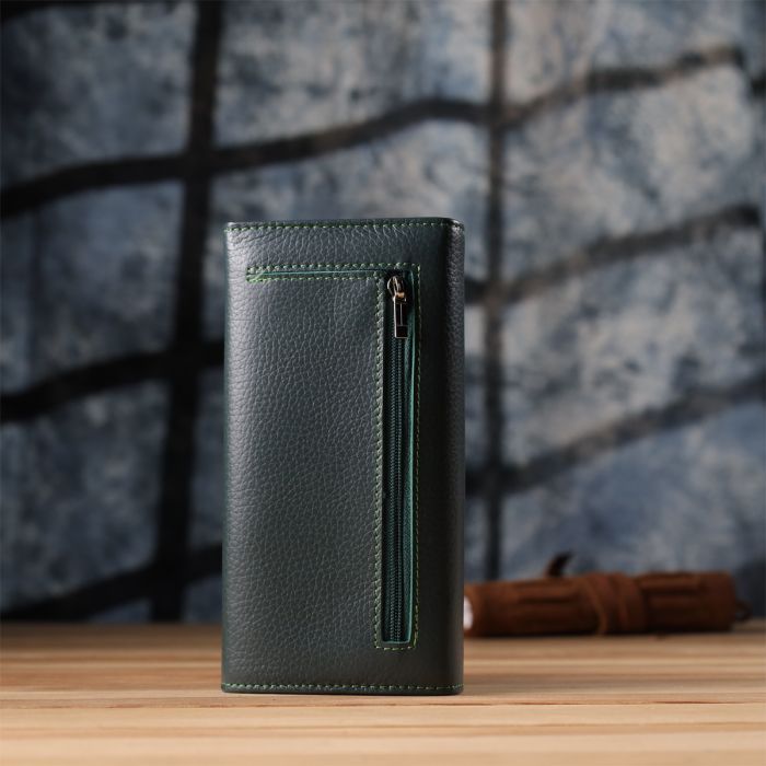 Гаманець ST Leather З натуральної шкіри Зелений (23086) зображення 10