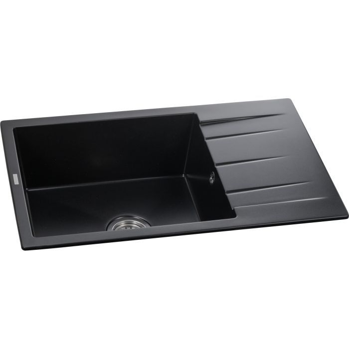 Мийка кухонна GRANADO NAVIA black shine з сифоном (775*495mm.) (gr3801) зображення 2