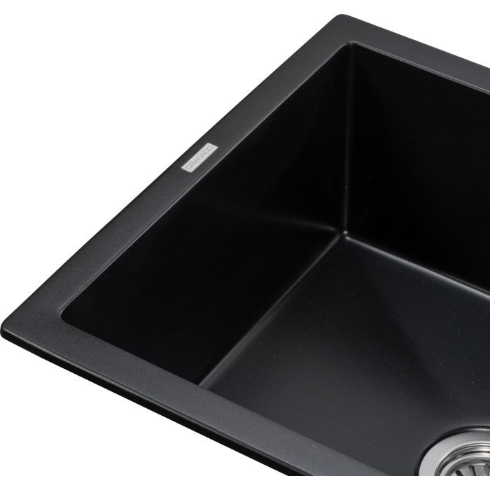 Мийка кухонна GRANADO NAVIA black shine з сифоном (775*495mm.) (gr3801) зображення 3
