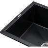 Мийка кухонна GRANADO NAVIA black shine з сифоном (775*495mm.) (gr3801) зображення 3
