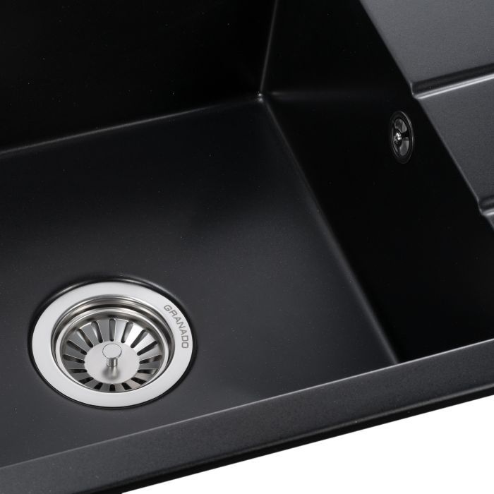 Мийка кухонна GRANADO NAVIA black shine з сифоном (775*495mm.) (gr3801) зображення 5