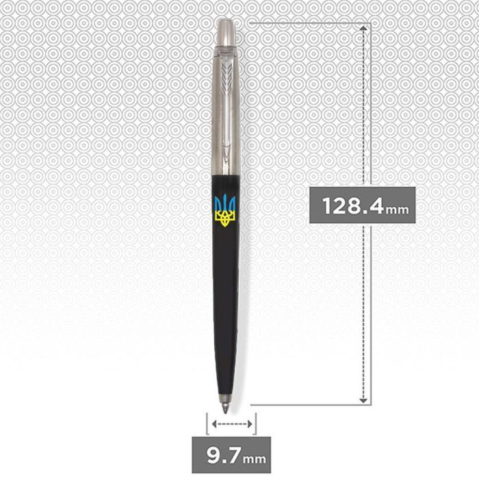 Ручка шариковая Parker JOTTER 17 Originals UKRAINE Black CT BP Трезубец син-желтый (15632_T0016u) изображение 3