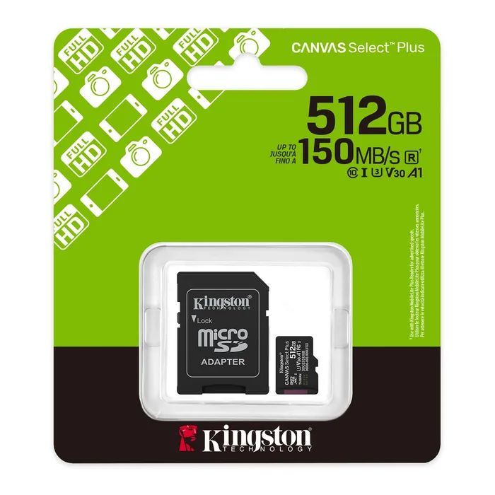 Карта памяти Kingston 512GB microSDXC class 10 UHS-I U3 V30 A1 Canvas Select Plus (SDCS3/512GB) изображение 3