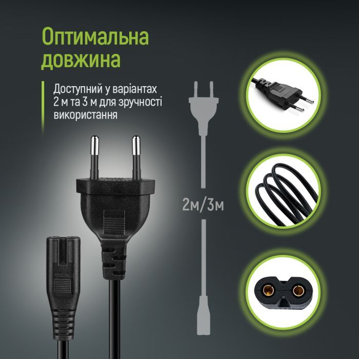 Кабель питания C7 3m black ColorWay (CW-CBP086-BK) изображение 9