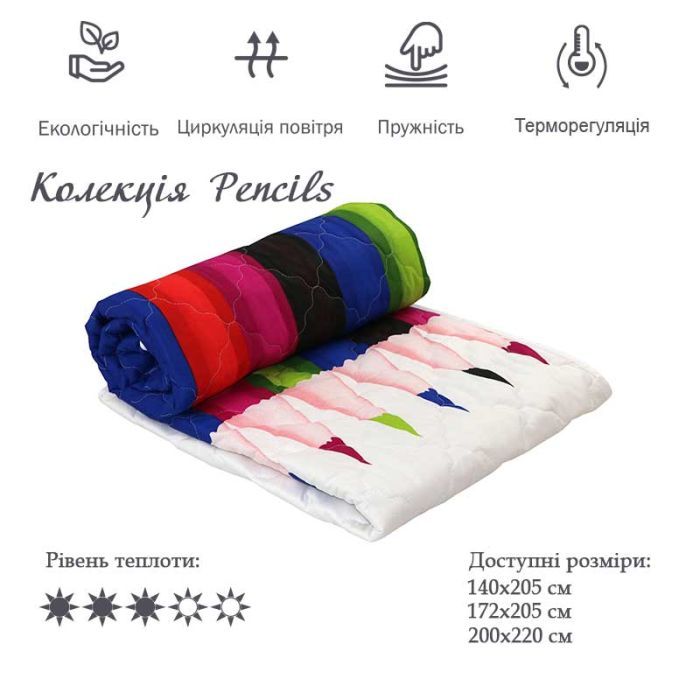 Одеяло Руно шерстяное Pencils 172х205 (316.137ШК_Pencils) изображение 3