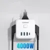 Зарядний пристрій Essager 3xUSB + 1xUSB-C 7-in-1 white (ECTAC-MFB02-Z) зображення 4