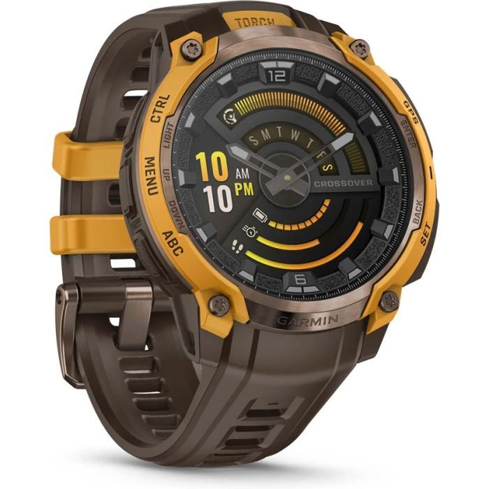 Смарт-часы Garmin Instinct Crossover AMOLED, BronzeSunburst/Cocoa, GPS смарт-годинник (010-03398-01) изображение 3