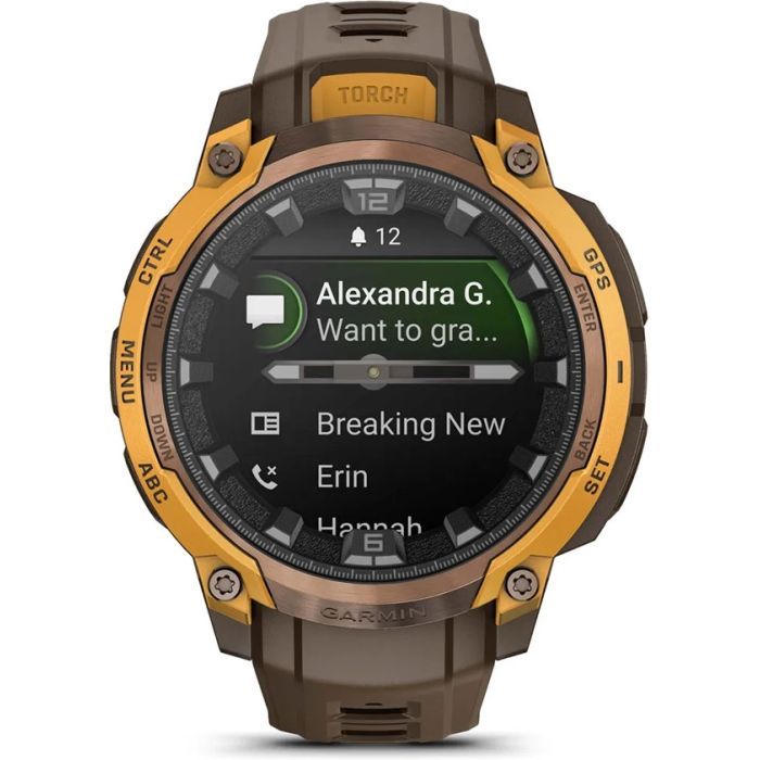 Смарт-часы Garmin Instinct Crossover AMOLED, BronzeSunburst/Cocoa, GPS смарт-годинник (010-03398-01) изображение 8