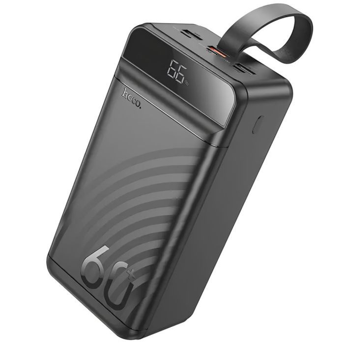 Батарея универсальная HOCO 60000mAh Element PD/20W, QC/22.5W, LED Lamp, Black (J123C / 714736) изображение 2