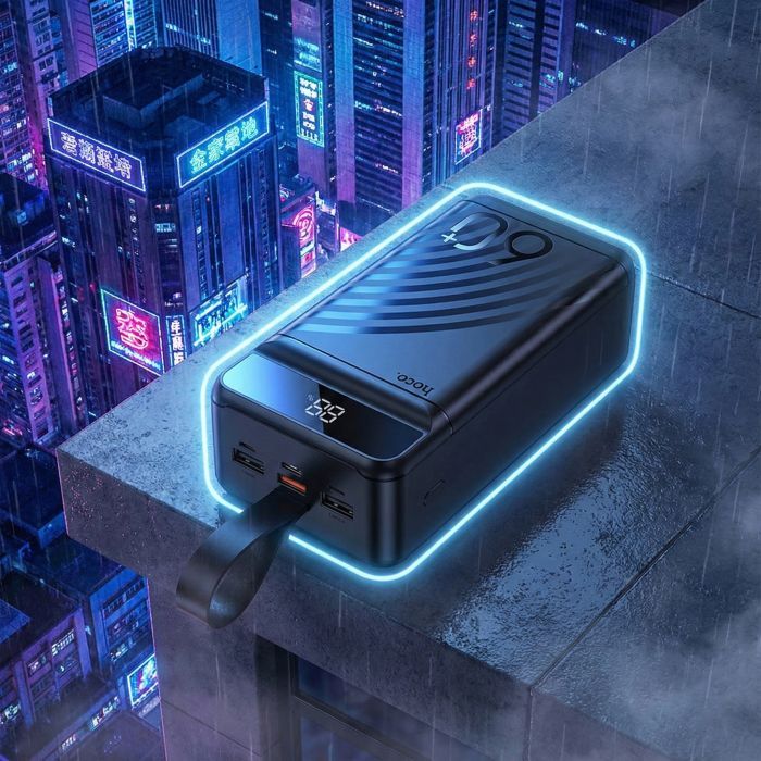 Батарея универсальная HOCO 60000mAh Element PD/20W, QC/22.5W, LED Lamp, Black (J123C / 714736) изображение 6