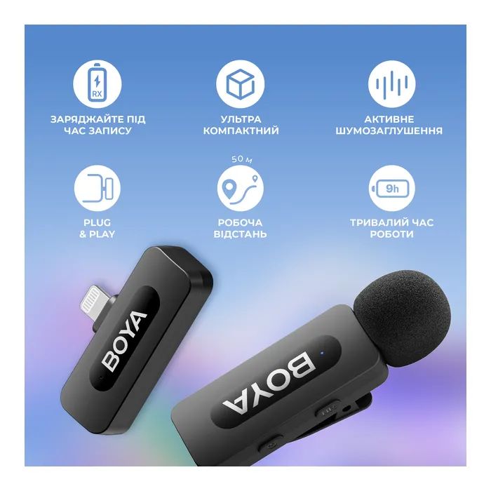 Микрофон Boya BY-V1 Lightning Black (BY-V1) изображение 12