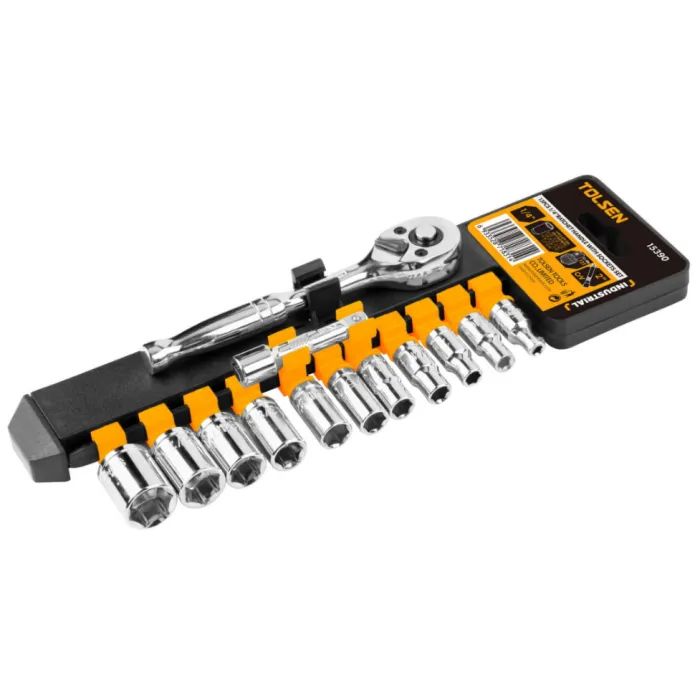 Набор торцевых головок Tolsen дюймовых 1/4" 13шт Профи (15390)