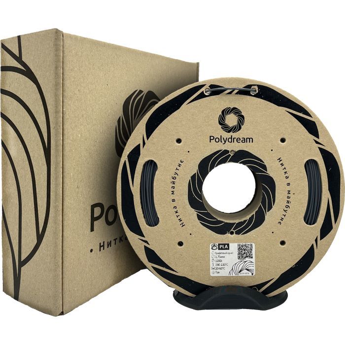 Пластик для 3D-принтера Polydream PLA 1,75mm 1,2кг Gray graphite (PLA7024/12) изображение 2