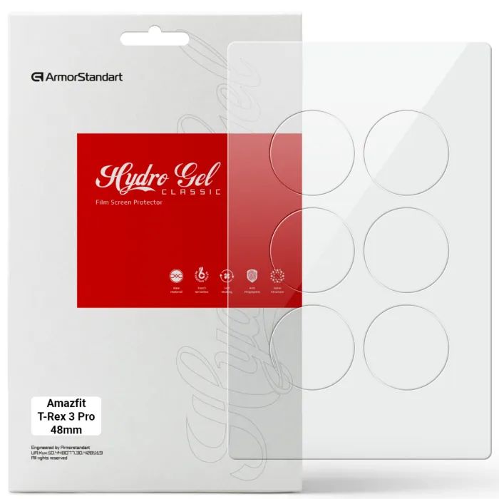 Плівка захисна Armorstandart hydrogel Amazfit T-Rex 3 Pro 48mm 6 pcs (ARM90850)