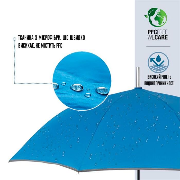 Зонт Perletti Reflecting тростина, з системою антивітер, чорна (P96014-01) изображение 7