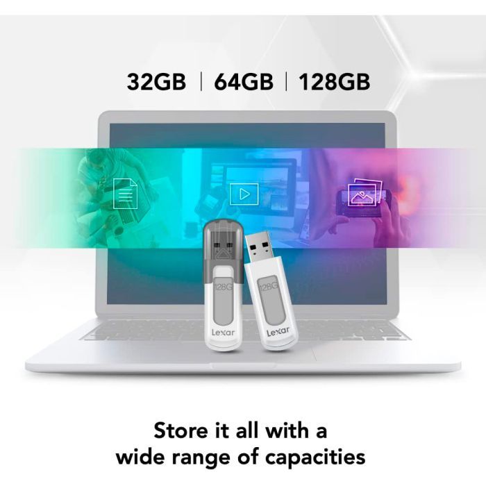USB флеш накопитель Lexar 64GB V100 USB 3 (LJDV100-64GABGY) изображение 4