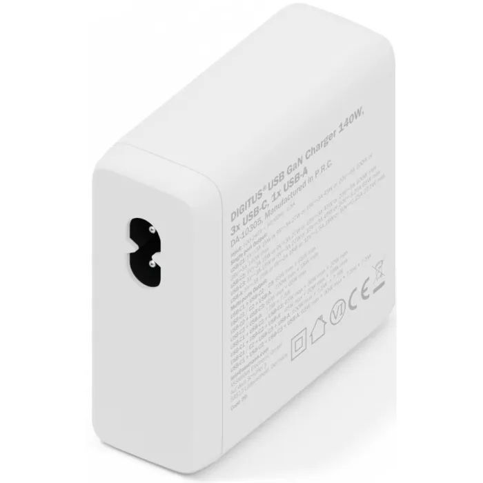 Зарядное устройство Digitus 3xUSB-C + 1xUSB PD140W GaN white (DA-10305) изображение 2