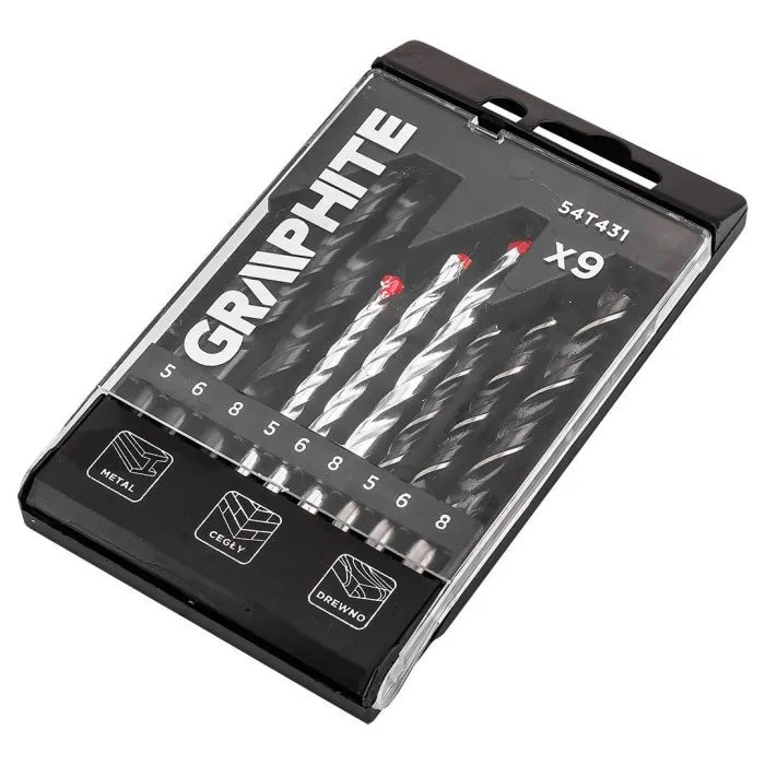 Набор сверл Graphite по металлу, кирпичу, 5–6,8мм, 9шт (54T431) изображение 7