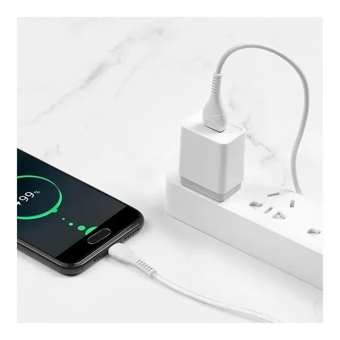 Дата кабель USB 2.0 AM to USB-C 1.0m 3A X37 white HOCO (6931474710512) изображение 3