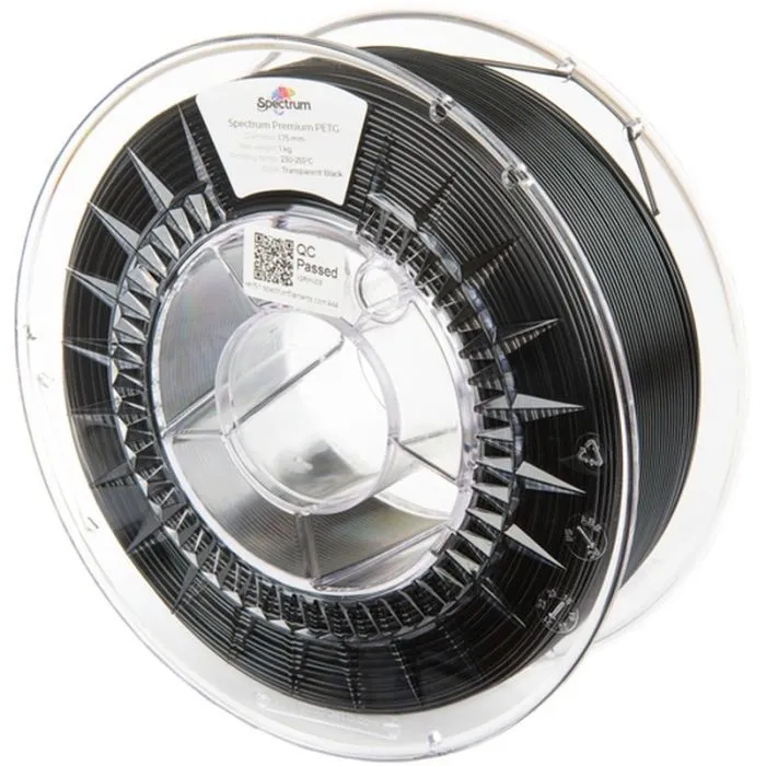 Пластик для 3D-принтера Spectrum PET-G Premium Transparent 1.75mm 1kg Black (80473)