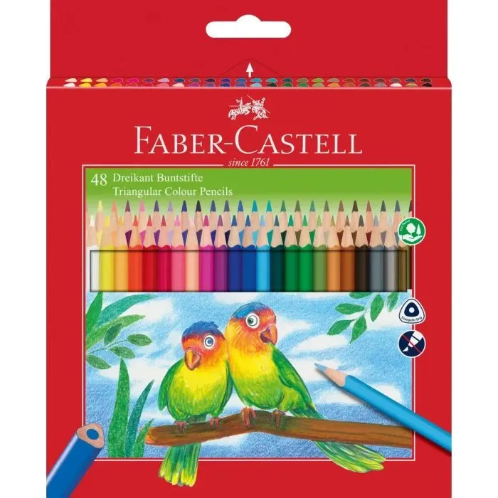 Карандаши цветные Faber-Castell 48 кольорів тригранні + стругачка, 120548 (23062)