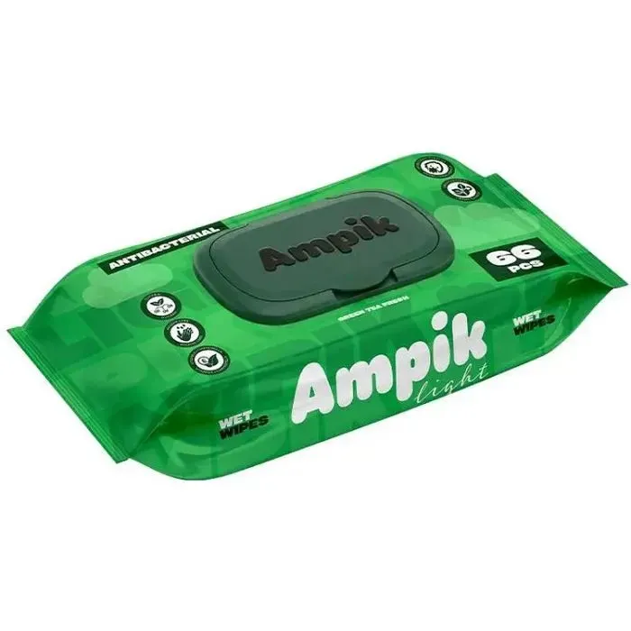 Вологі серветки Ampik Light Антибактеріальні 100 шт. (4850042980060) зображення 2