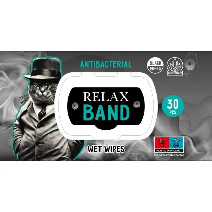 Вологі серветки Relax Tissue Band Антибактеріальні З екстрактом алоє вера 30 шт. (4820237500885)