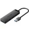 Концентратор Vention USB 3.0 to 4xUSB 3.0 1.0m power supply black (CHLBF-SCB2)