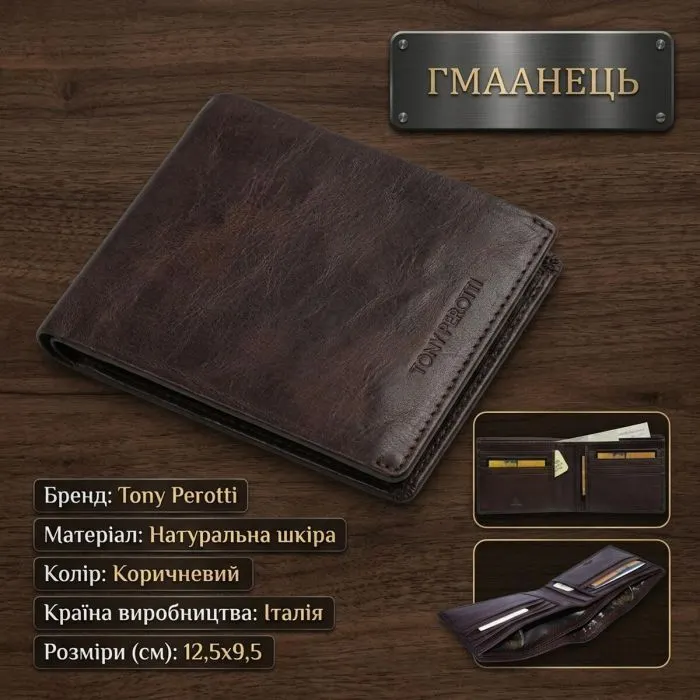 Портмоне Tony Perotti Varsavia 537 caffe Коричневое (90084) изображение 3