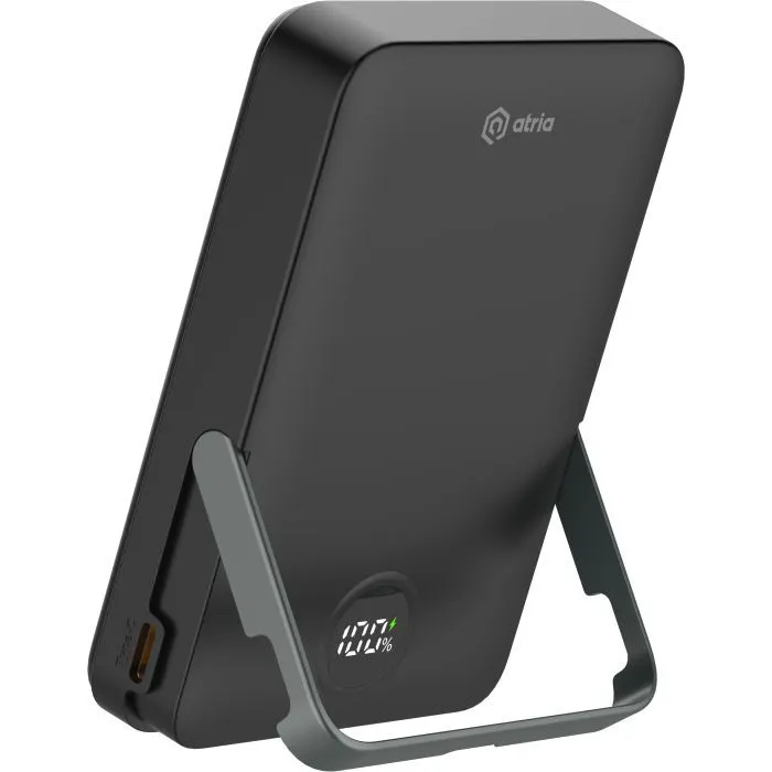 Батарея універсальна Atria 10000mAh, PD/20W, 15W Wireless MagSafe, Black (WPD-W57B) зображення 4