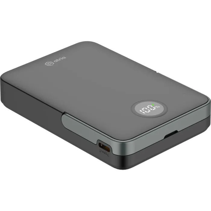 Батарея універсальна Atria 10000mAh, PD/20W, 15W Wireless MagSafe, Black (WPD-W57B) зображення 6