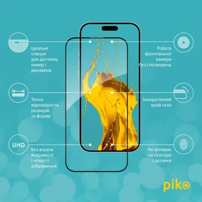 Стекло защитное Piko Full Glue ESD Apple iPhone 17 Air Black (1283126626050) изображение 3