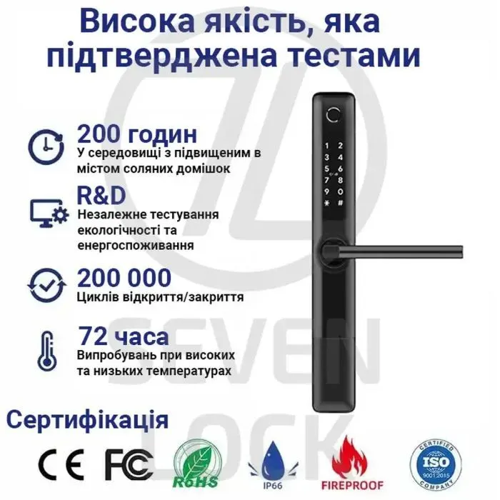 Розумний замок SEVEN LOCK SL-7763BF white (SL7763BFw) зображення 6