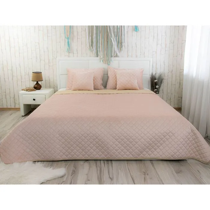 Покривало Руно Apricot ромб велюр 150х220 (360.55_Apricot ромб)