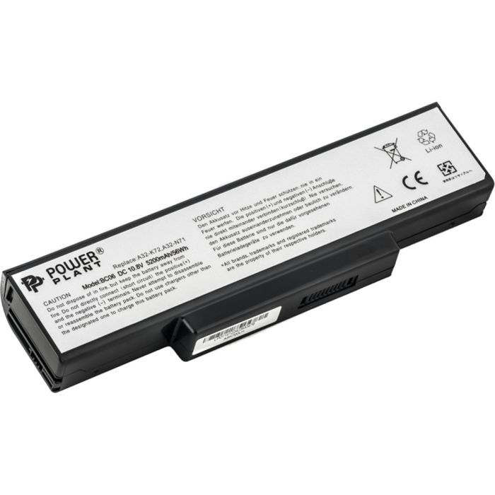 Аккумулятор для ноутбука ASUS A72 A73 (A32-K72) 10.8V 5200mAh PowerPlant (NB00000016)