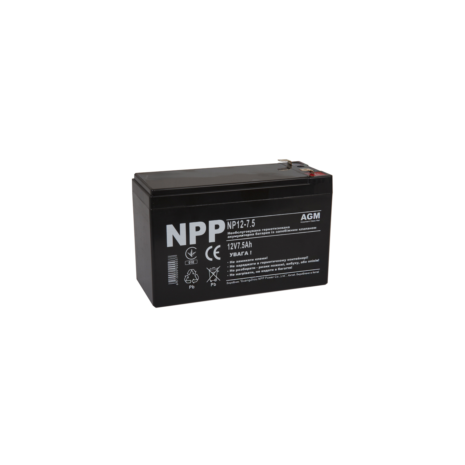 Батарея до ДБЖ NPP 12В 7.5 Ач (NP12-7.5)