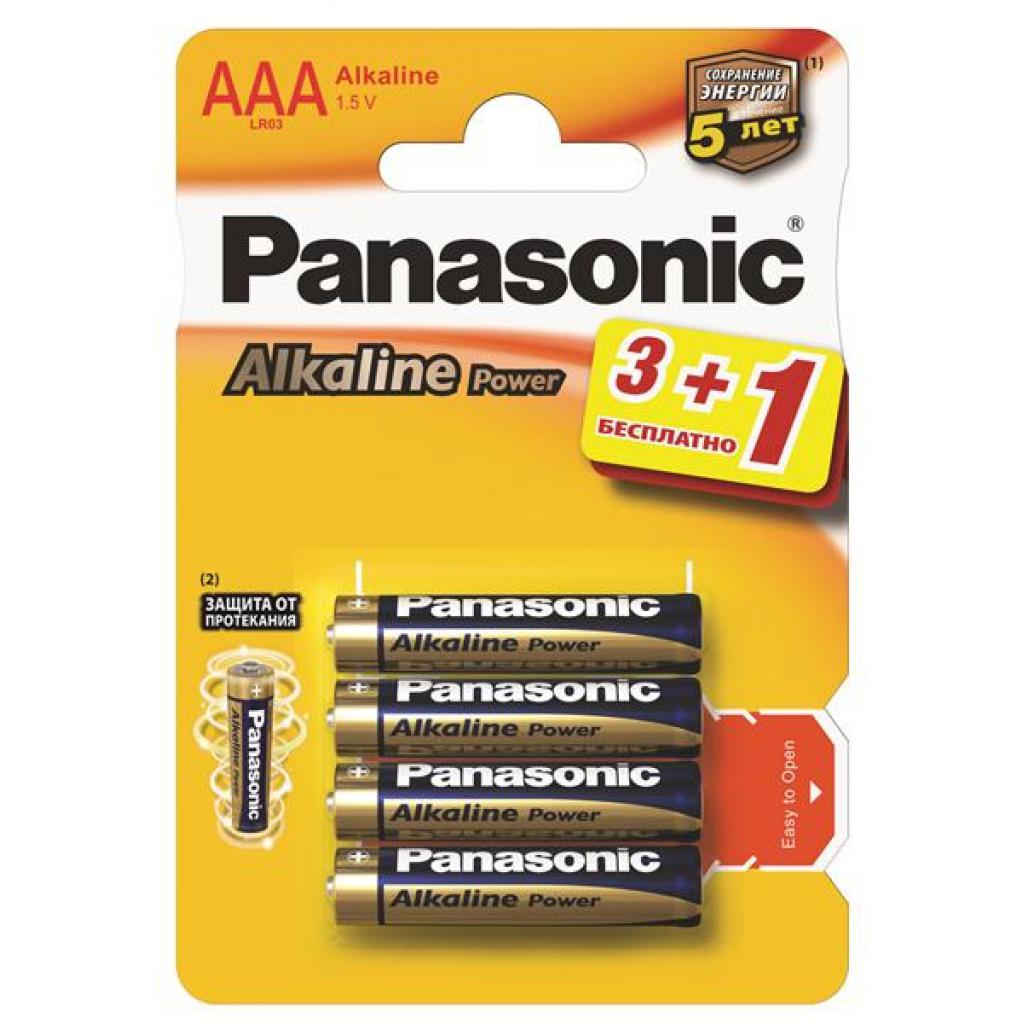 Батарейка Panasonic AAA LR03 Alkaline Power * 4 (3+1) (LR03REB/4B1F)
