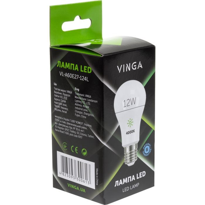 Лампочка Vinga VL-A60E27-124L зображення 2