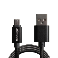 Дата кабель USB 2.0 AM to Micro 5P 1.0m Black/Black Grand-X (FM01BB) изображение 2