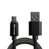 Дата кабель USB 2.0 AM to Micro 5P 1.0m Black/Black Grand-X (FM01BB) изображение 2