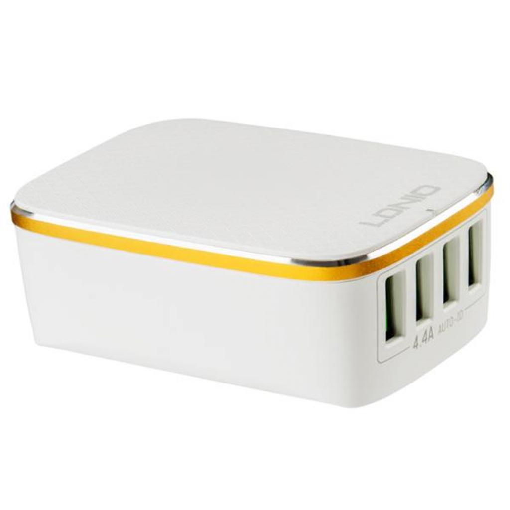 Зарядний пристрій LDNIO DL-A4404 4*USB, 4.4A, White (55421) зображення 3