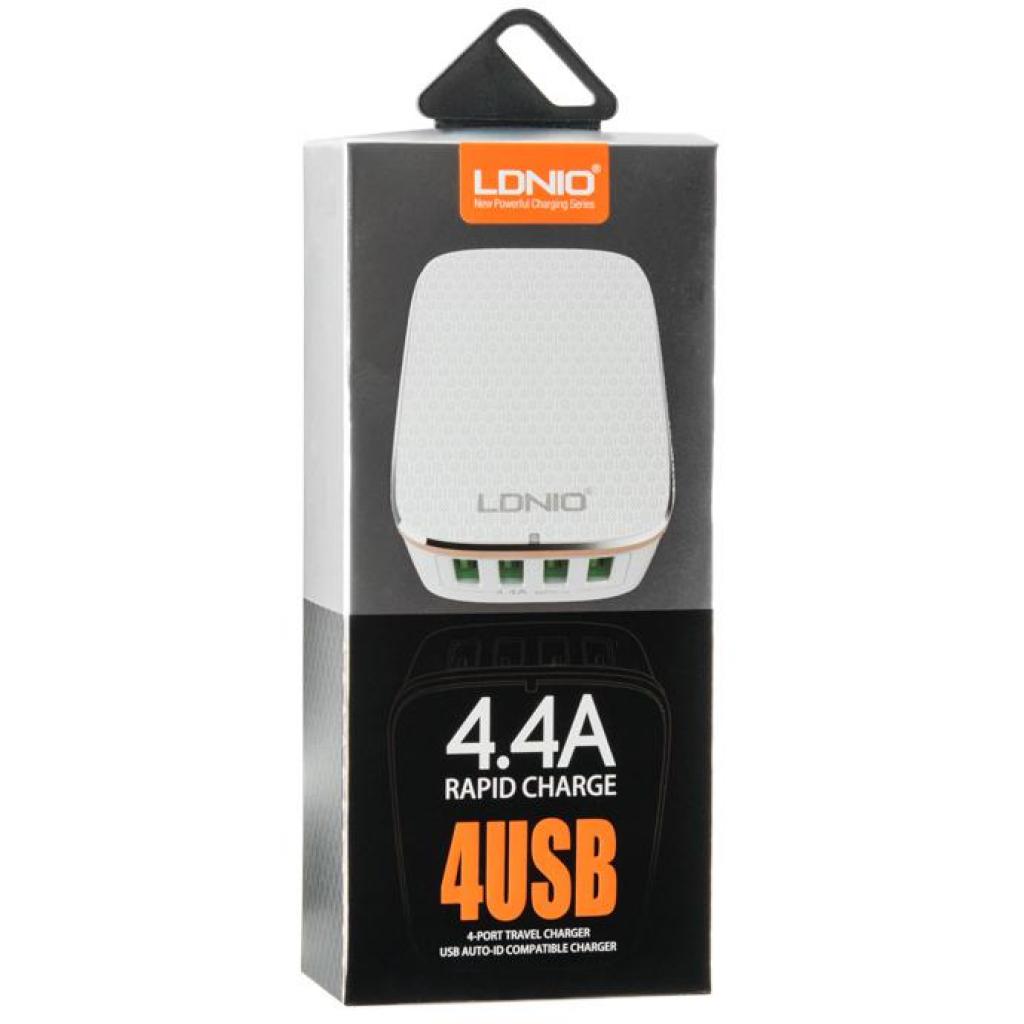 Зарядний пристрій LDNIO DL-A4404 4*USB, 4.4A, White (55421) зображення 4