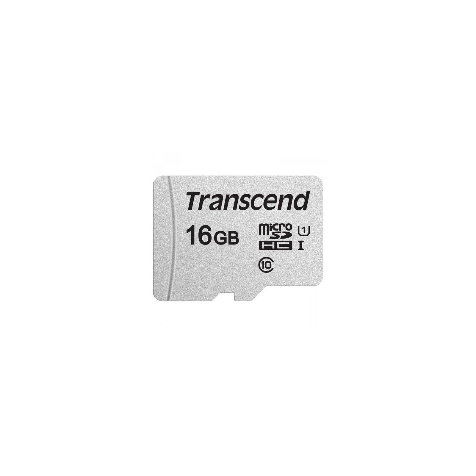 Карта памяти Transcend 16GB microSDHC class 10 UHS-I U1 (TS16GUSD300S-A) изображение 2