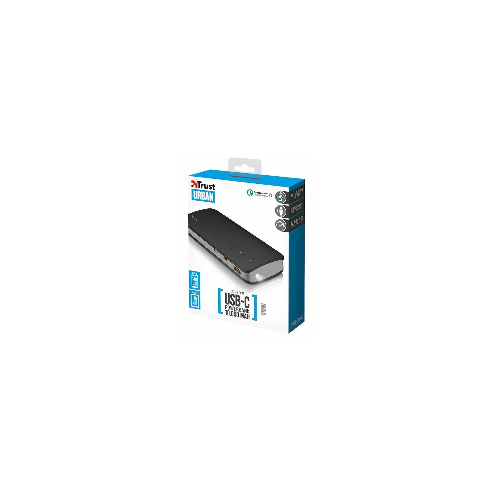 Батарея универсальная Trust Omni ultra fast 10000 with USB-C (21858) изображение 6